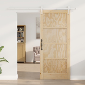 Ușa glisantă cu set de accesorii 86x198.5 cm din lemn masiv de pin, Ușa de interior ORKDAL 86x198.5x4 cm din lemn masiv de pin - Img 3