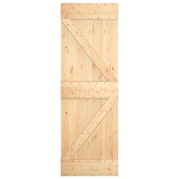 Ușă glisantă cu set de feronerie 70x210 cm, lemn masiv de pin - Img 4