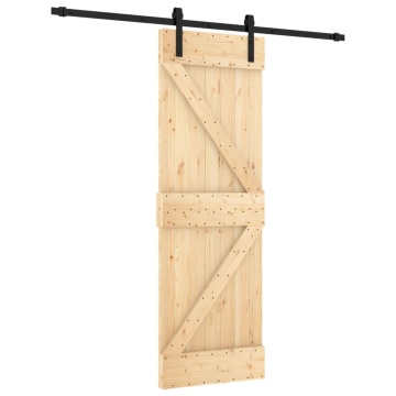 Ușă glisantă cu set de feronerie 70x210 cm, lemn masiv de pin - Img 2