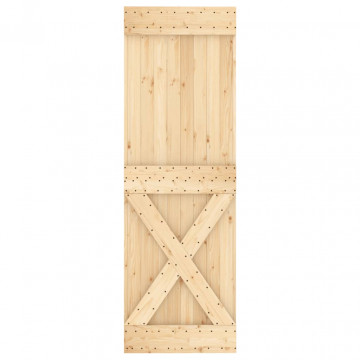 Ușă glisantă cu set de feronerie 70x210 cm, lemn masiv de pin - Img 4