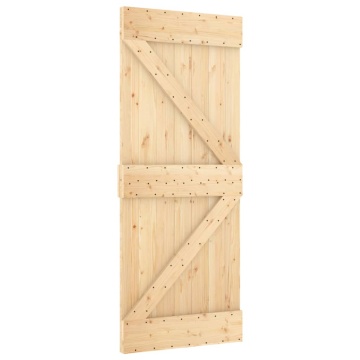 Ușă glisantă cu set de feronerie 85x210 cm, lemn masiv de pin - Img 3