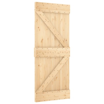 Ușă glisantă cu set de feronerie 85x210 cm, lemn masiv de pin - Img 3