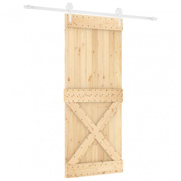 Ușă glisantă cu set feronerie, 100x210 cm, lemn masiv de pin - Img 2