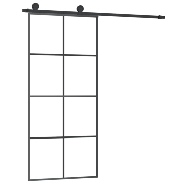 Ușă glisantă cu set feronerie, 90x205 cm, sticlă ESG/aluminiu - Img 2