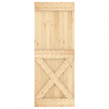 Ușă glisantă cu set feronerie, 90x210 cm, lemn masiv de pin - Img 4