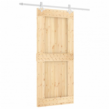 Ușă glisantă cu set feronerie, 90x210 cm, lemn masiv de pin - Img 2