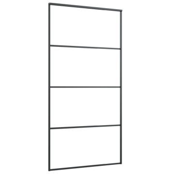 Ușă glisantă, negru, 102,5x205 cm, aluminiu și sticlă ESG - Img 3