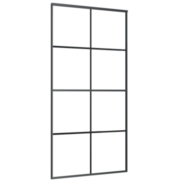 Ușă glisantă, negru, 102,5x205 cm, sticlă ESG și aluminiu - Img 2