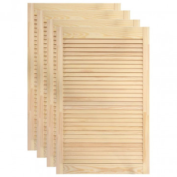 Uși lamelare, 4 buc., 99,3x59,4 cm, lemn masiv de pin - Img 2