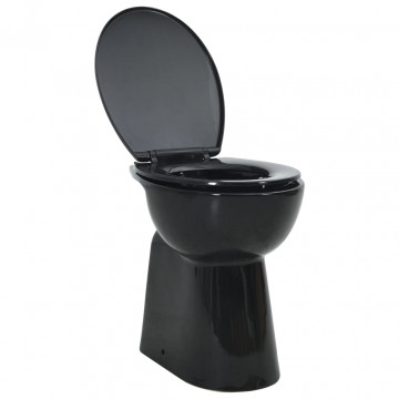 Vas WC fără ramă închidere silențioasă, + 7 cm, negru, ceramică - Img 2