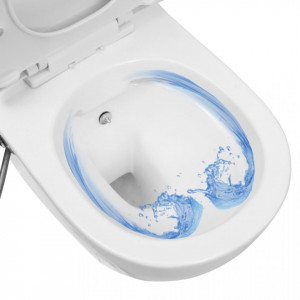 Vas WC suspendat fără ramă cu funcție de bideu, alb, ceramică - Img 8
