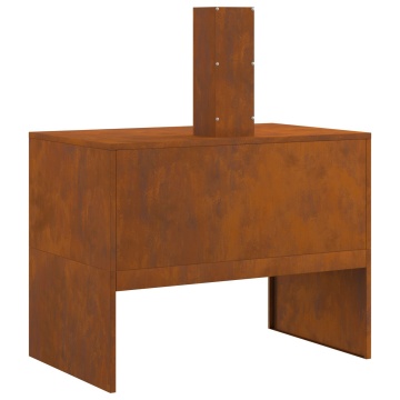 Vatră de foc cu horn, 80x50x96 cm, oțel corten - Img 4