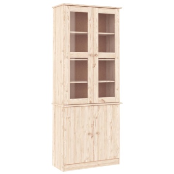 Vitrine din sticlă „ALTA” 77x35x186,5 cm, lemn masiv de pin - Img 2