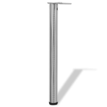 242136 4 Height Adjustable Table Legs Brushed Nickel 710 mm - Img 2