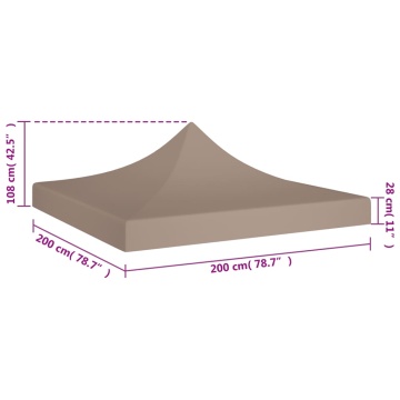 Acoperiș pentru cort de petrecere, gri taupe, 2 x 2 m, 270 g/m² - Img 5