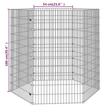 Adăpost pentru animale cu 6 panouri, 54x100 cm, fier galvanizat - Img 7