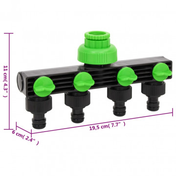 Adaptor pentru robinet 4 căi verde/negru 19,5x6x11 cm ABS și PP - Img 4