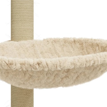 Ansamblu de pisici cu stâlp din funie de sisal, crem, 74 cm - Img 7
