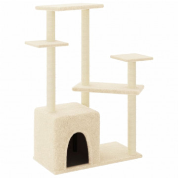 Ansamblu de pisici cu stâlpi din funie de sisal, crem, 107,5 cm - Img 2