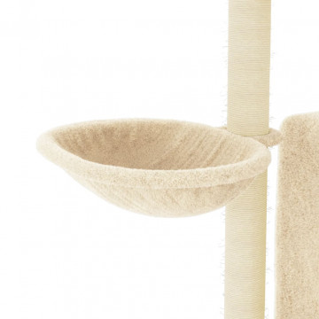 Ansamblu de pisici cu stâlpi din funie de sisal, crem, 96,5 cm - Img 6