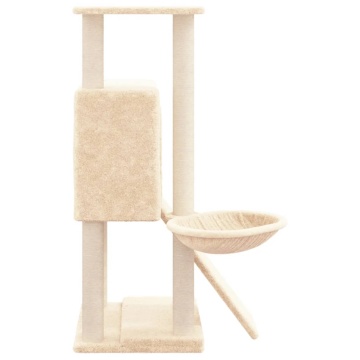 Ansamblu de pisici cu stâlpi din funie de sisal, crem, 96 cm - Img 4