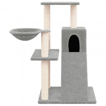 Ansamblu de pisici, stâlpi din funie sisal, gri deschis, 82 cm - Img 3