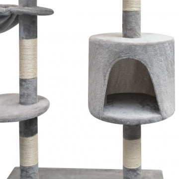 Ansamblu pentru pisici cu funie de sisal, 125 cm, gri - Img 3