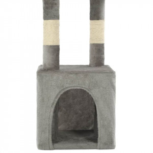 Ansamblu pentru pisici cu stâlpi din funie de sisal, 109 cm gri - Img 7