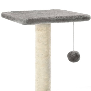 Ansamblu pentru pisici cu stâlpi din funie de sisal, gri, 65 cm - Img 4