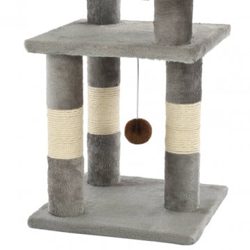 Ansamblu pentru pisici, stâlpi din funie de sisal, 65 cm, gri - Img 6