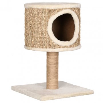 Ansamblu pisici cu casă și stâlp de zgâriat 52 cm iarbă de mare - Img 2