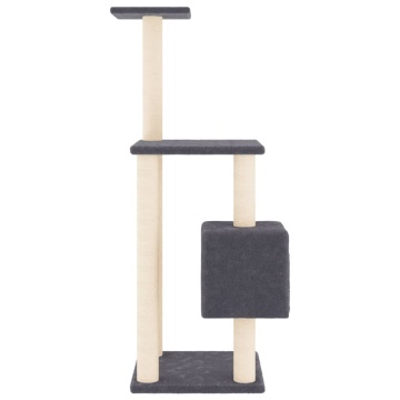 Ansamblu pisici cu stâlpi din funie de sisal, gri închis 104 cm - Img 4