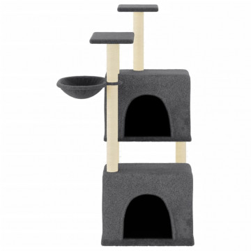 Ansamblu pisici cu stâlpi din funie sisal, gri închis, 122 cm - Img 3
