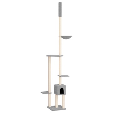 Ansamblu pisici podea până la tavan gri deschis 258,5-284,5 cm - Img 2