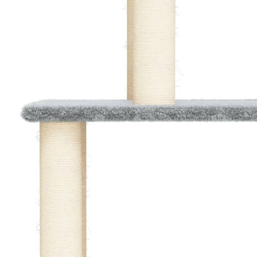 Ansamblu pisici, stâlpi din funie sisal, gri deschis, 183 cm - Img 6