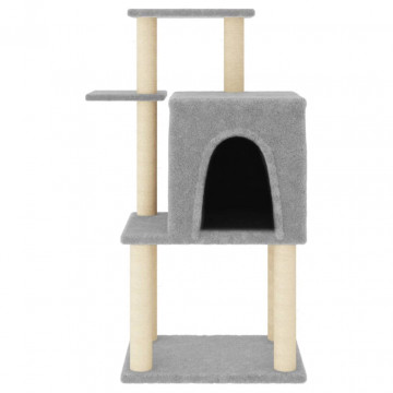 Ansamblu pisici, stâlpi din funie sisal, gri deschis, 97 cm - Img 3