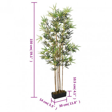 Arbore din bambus artificial 828 de frunze 150 cm verde - Img 4