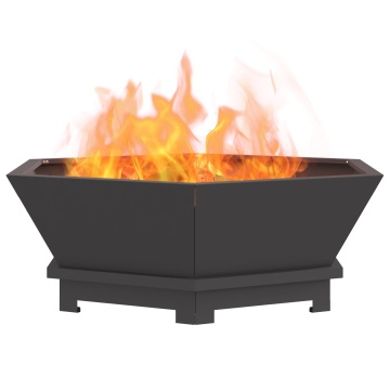 ardaXL Foc Hexagonal Negru 75x75x28 cm Oțel - Img 3