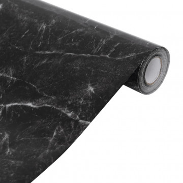 Autocolante pentru mobilier marmură, negru, 90x500 cm, PVC - Img 6