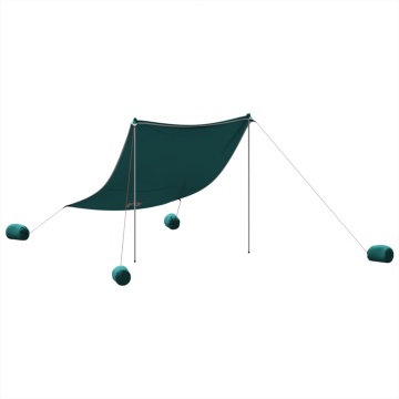 Baldachin de plajă cu ancore de nisip, verde, 214x236 cm - Img 2