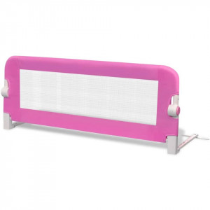 Balustradă de pat protecție copii, 2 buc., roz, 102 x 42 cm - Img 3