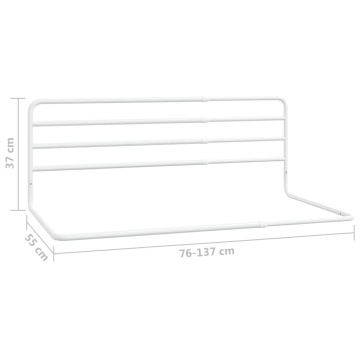 Balustradă de protecție pat copii, alb, (76-137)x55 cm, fier - Img 7