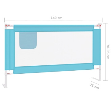 Balustradă de protecție pat copii, albastru, 140x25 cm, textil - Img 7