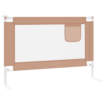 Balustradă de protecție pat copii, gri taupe, 100x25 cm, textil - Img 4