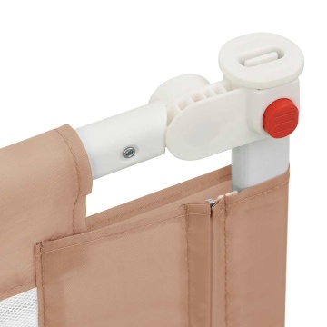 Balustradă de protecție pat copii, gri taupe, 140x25 cm, textil - Img 6