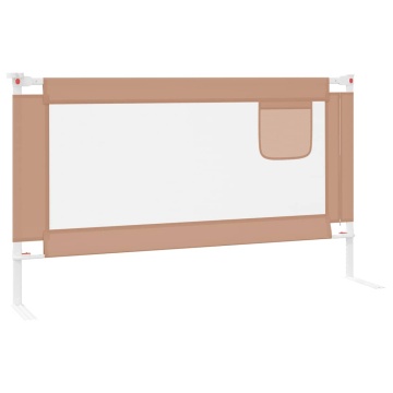 Balustradă de protecție pat copii, gri taupe, 140x25 cm, textil - Img 8