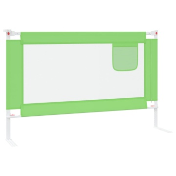 Balustradă de protecție pat copii, verde, 120x25 cm, textil - Img 4