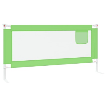 Balustradă de protecție pat copii, verde, 190x25 cm, textil - Img 4