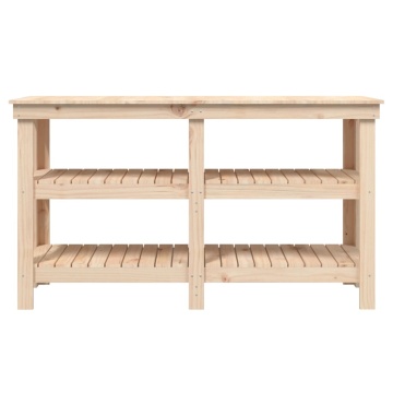 Banc de lucru, 142,5x50x80 cm, lemn masiv pin - Img 8