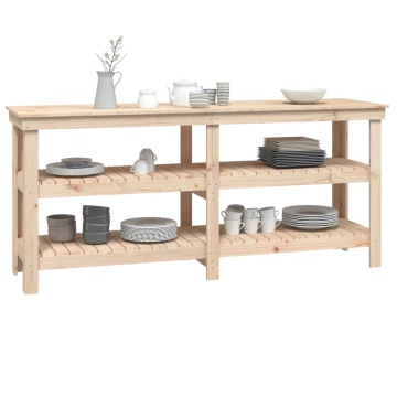 Banc de lucru, 181x50x80 cm, lemn masiv pin - Img 4